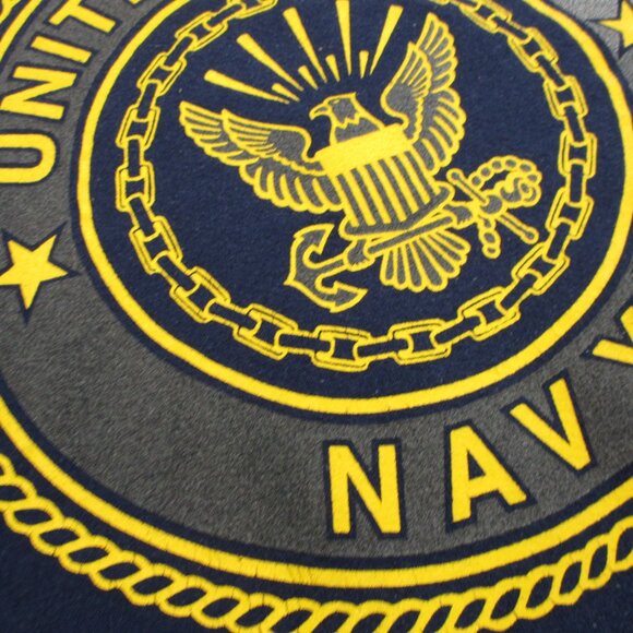 United States Navy Sweater Mens Small Blue Yellow Sweatshirt Made in USA - Picture 4 of 13